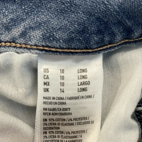 American Eagle Hi Rise Jeggings Jeans 10 Long - Picture 10 of 10